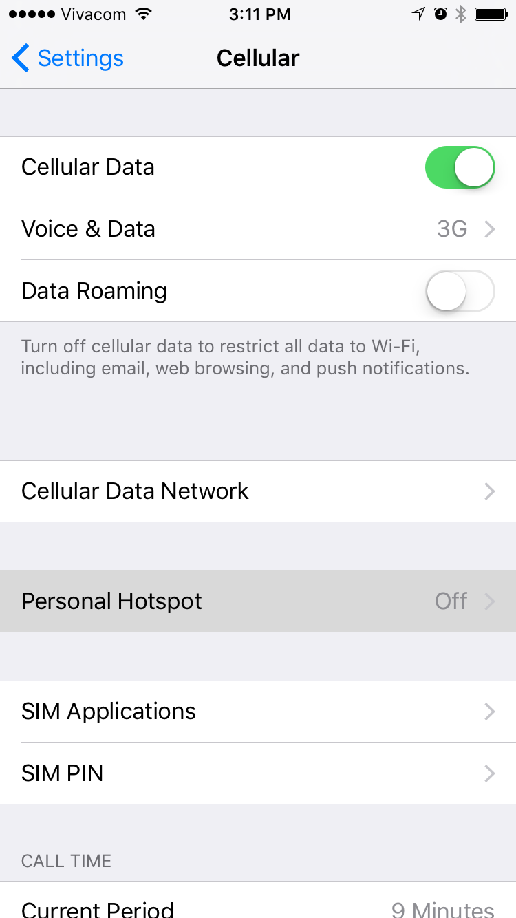 چگونه اینترنت آیفون را Hotspot کنیم؟