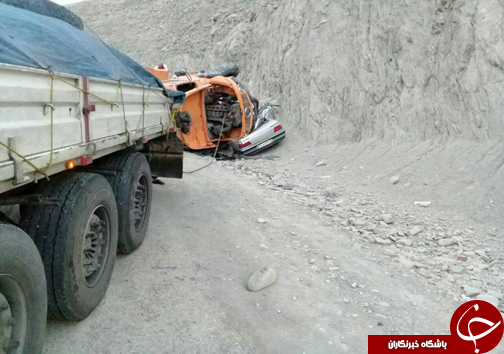 دو کشته و زخمی در برخورد کامیون با پژو+ تصاویر