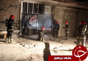 تعمیرگاه خودرو در شعله های آتش