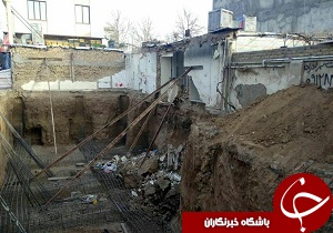 گودبرداری غیر اصولی و ریزش ساختمان