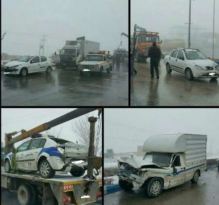 وقوع 3 تصادف زنجیره ای در قوچان