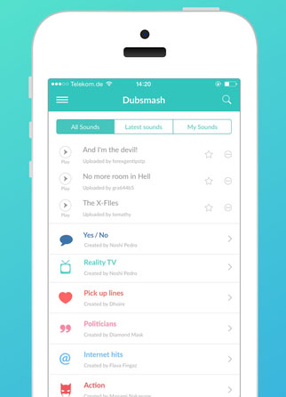 دانلود نرم افزار Dubsmash برای اندروید و ios / نرم افزار ساخت دابسمش / در حال کار