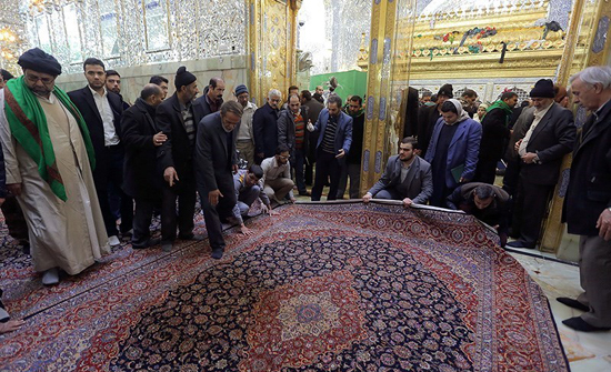 رونمایی از ضریح مطهر علوی و مفروش شدن داخل حرم امیرالمومنین(ع)+ تصاویر