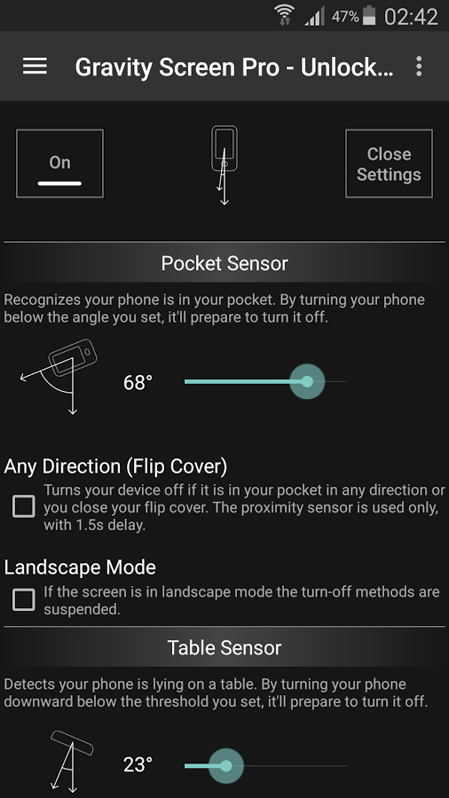 دانلود Gravity Screen Pro &ndash; On/Off برای اندروید / روشن و خاموش شدن صفحه گوشی به طور خودکار