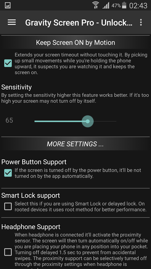دانلود Gravity Screen Pro &ndash; On/Off برای اندروید / روشن و خاموش شدن صفحه گوشی به طور خودکار