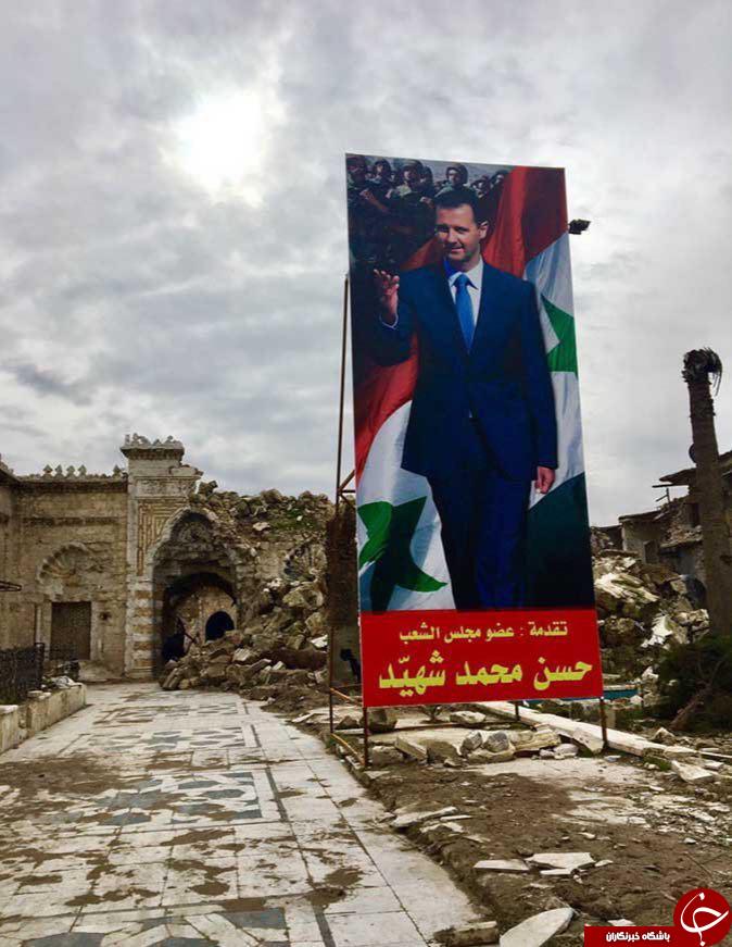 جدیدترین عکس از ورودی مسجد اموی در حلب + عکس