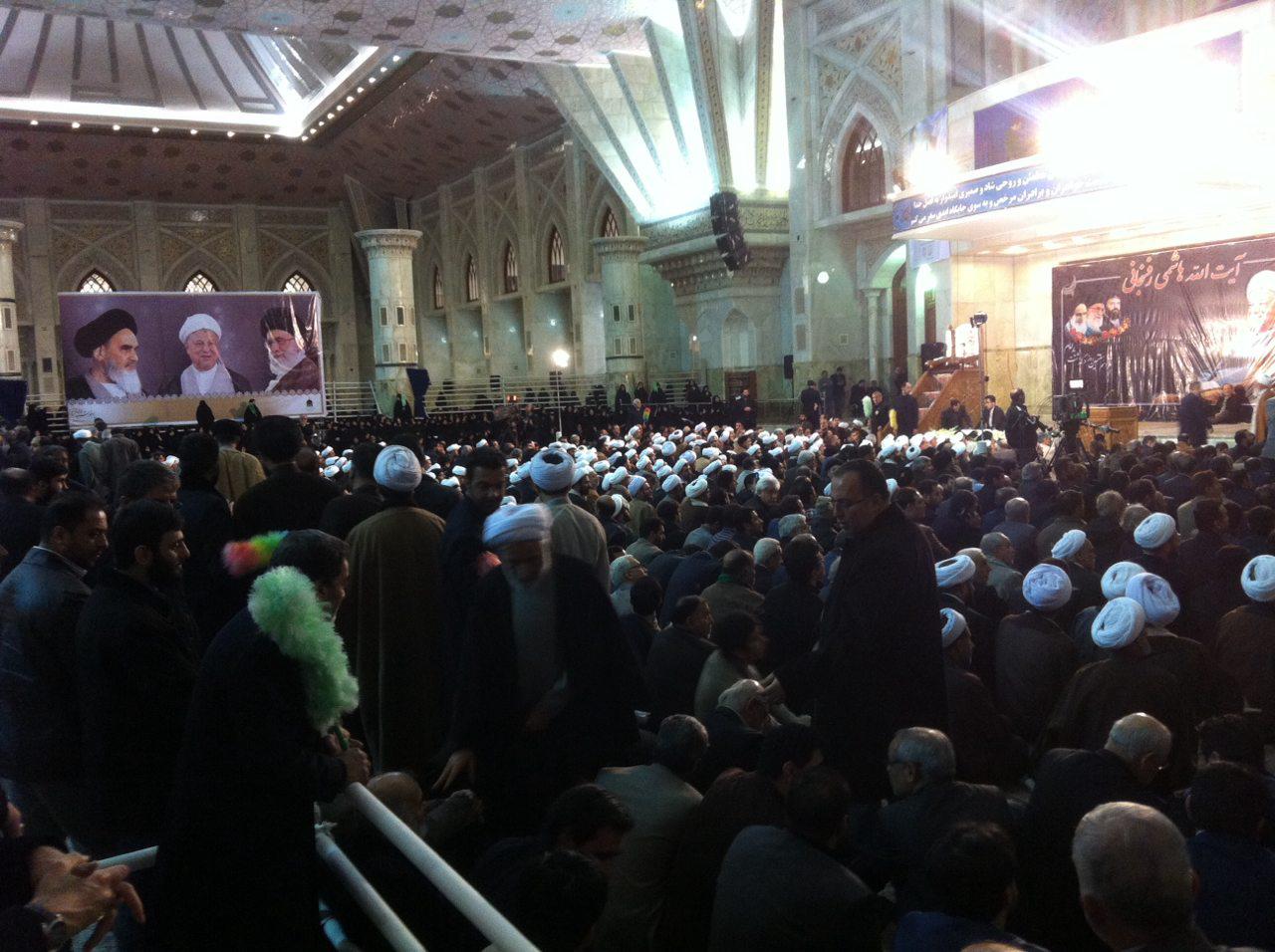 مراسم هفتمین روز درگذشت آیت الله هاشمی رفسنجانی در حرم امام راحل آغاز شد+تصاویر