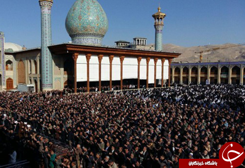 نماز باران در سومین حرم اهل بیت (ع) اقامه شد + تصاویر