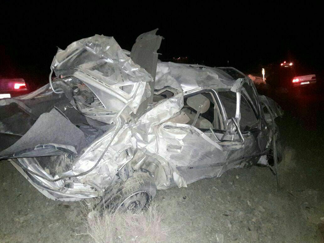 واژگونی مرگبار پژو ۴۰۵ درمحورخاش+ تصاویر