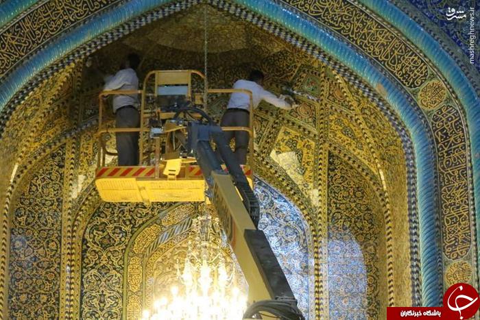 عکس/ مراسم غباروبی حرم مطهر امام علی(ع)