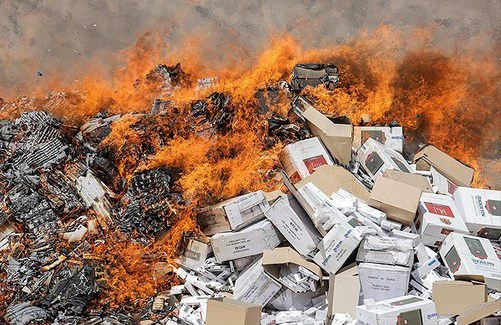 بیش از 8 میلیون نخ سیگار تبدیل به خاکستر شد