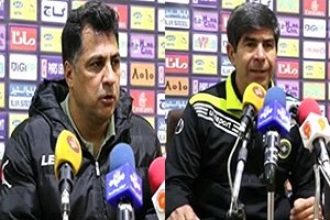 نشست خبری مربیان بعد از بازی سپاهان - نفت + فیلم
