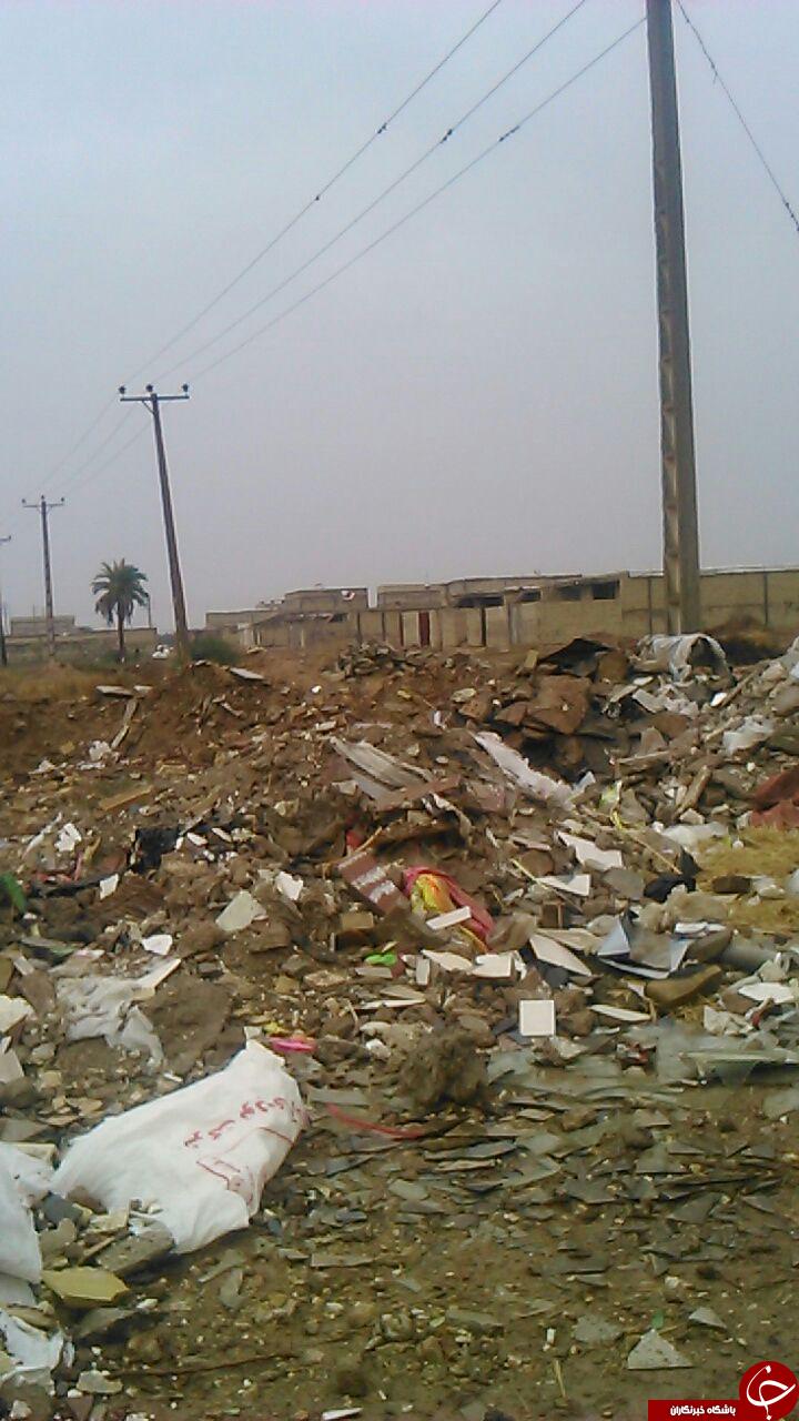 مشکل زباله در روستای چنیبه اهواز + تصاویر