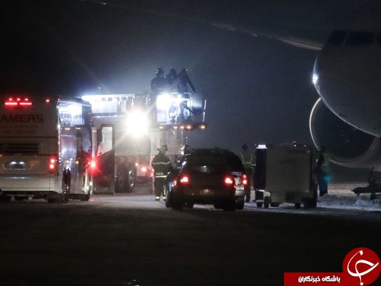 خارج شدن هواپیمای حامل فوتبالیست&zwnj;های آمریکایی از باند و گرفتاری سرنشینانش