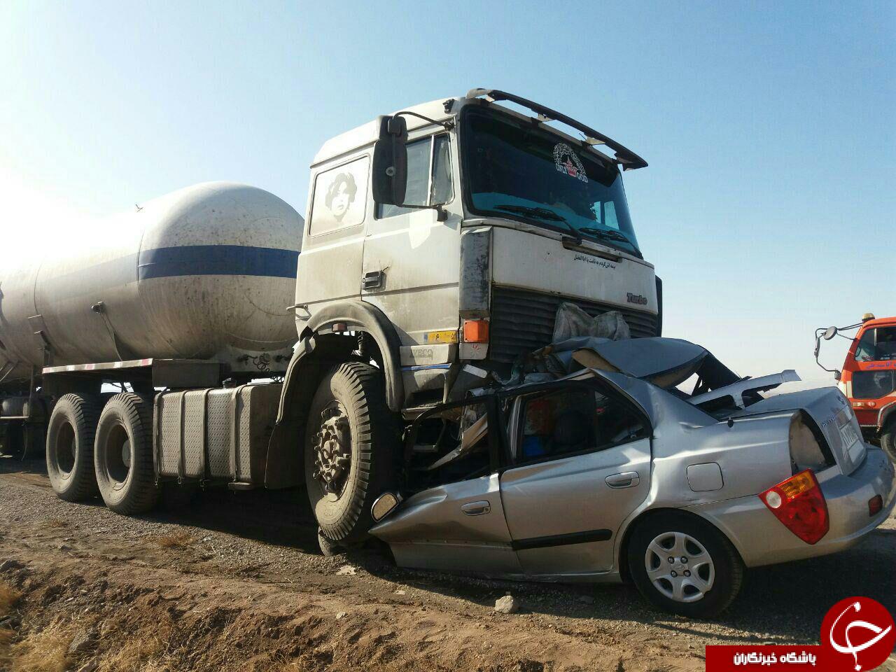 تصادف خونین هیوندای با تانکر سوخت + تصاویر