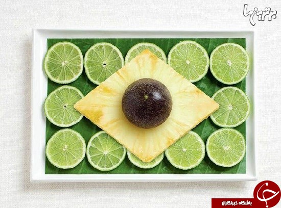 ساخت پرچمهای ملی با غذاهای سنتی کشورها