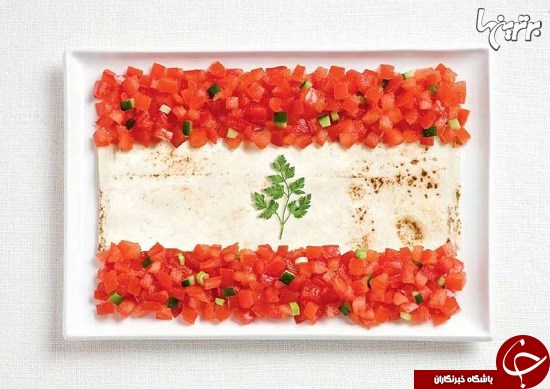 ساخت پرچمهای ملی با غذاهای سنتی کشورها