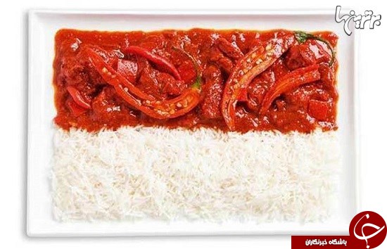 ساخت پرچمهای ملی با غذاهای سنتی کشورها