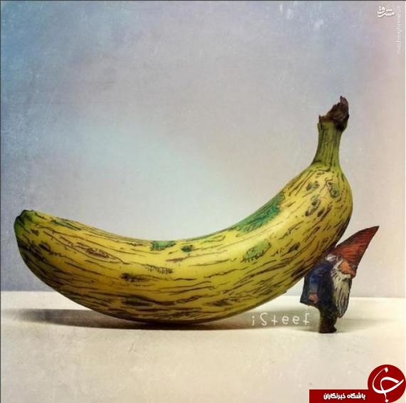 عکس/ خلق آثار هنری با موز