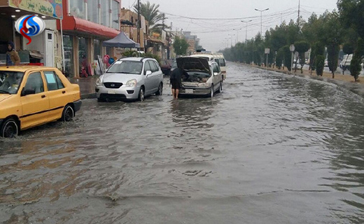 آبگرفتگی خیابان های کربلای معلی