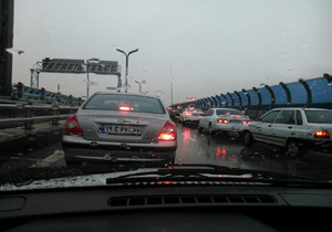 ترافیک سنگین در اتوبان صدر + فیلم