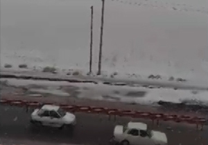 بارش برف در شهرستان قروه + فیلم