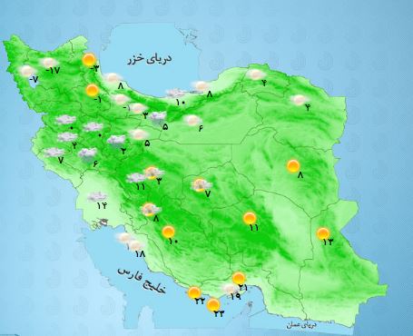 وزش باد و رعد و برق در مناطق جنوبی کشور رخ خواهد داد+جدول