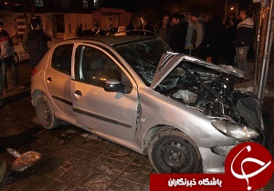 یک مصدوم در  برخورد دو خودرو