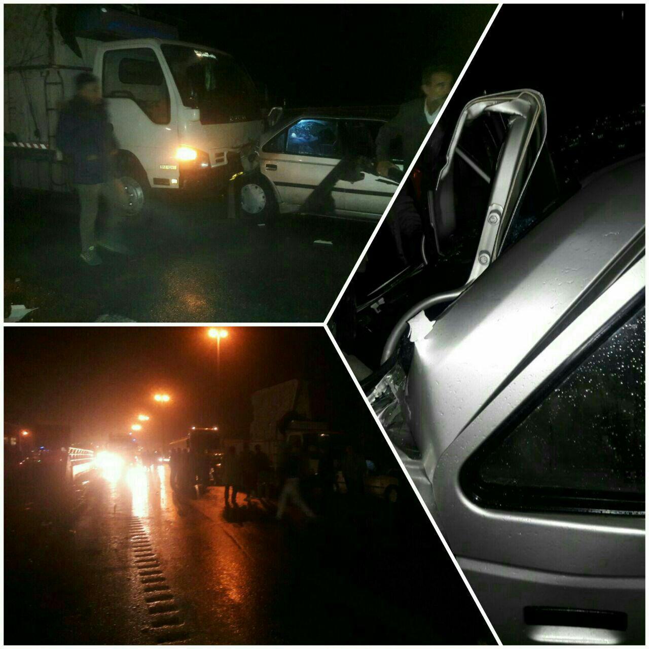 تصادف زنجیره ای در محور اراک شازند