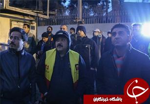 دو بازیگر طنز در محل حادثه ساختمان پلاسکو