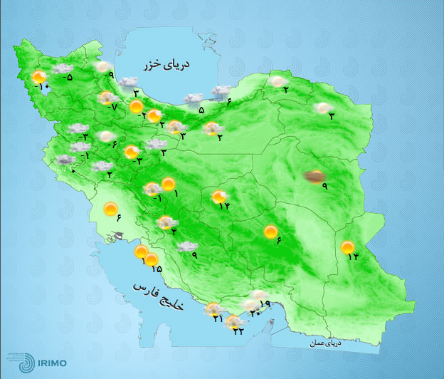 وضعیت جوی کشور در 10 بهمن ماه+جدول