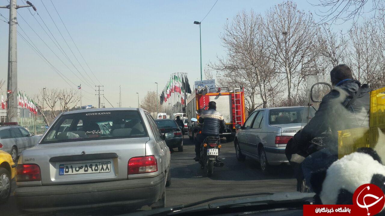 تصاویری از خودرو حامل آتش نشان شهید