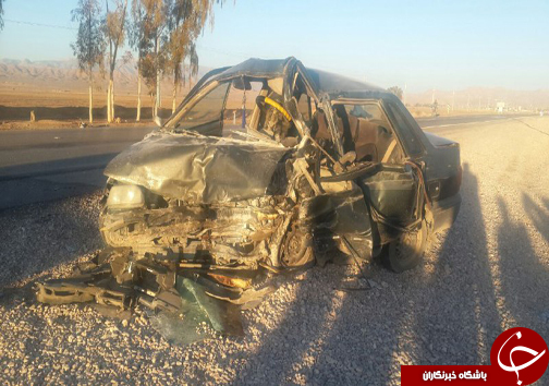 برخورد پراید و پژو 405 حادثه آفرید + تصاویر
