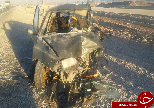 برخورد پراید و پژو 405 حادثه آفرید + تصاویر