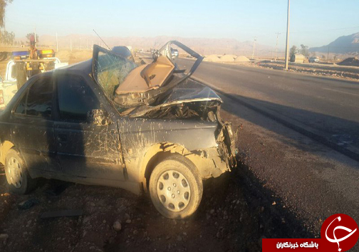 برخورد پراید و پژو 405 حادثه آفرید + تصاویر