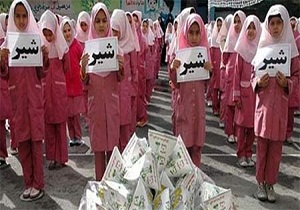 توزیع شیررایگان برای دانش آموزان استان
