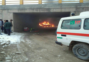 دو کشته در اثر آتش سوزی خودرو
