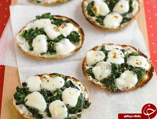 طرز تهیه مینی پیتزای اسفناج و پنیر