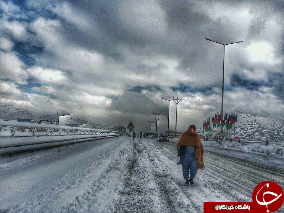 نمای شگفت انگیز از برف زمستانی در کابل