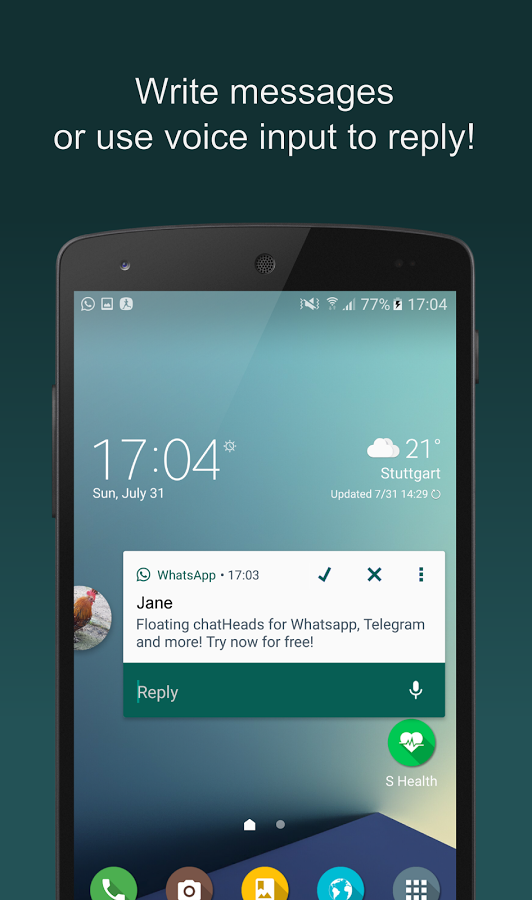 quickReply (chatHeads)