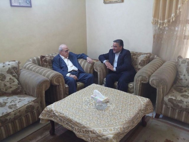 سفیر ایران در اردن پیام دعوت لاریجانی از رئیس مجلس ملی فلسطین را ابلاغ کرد