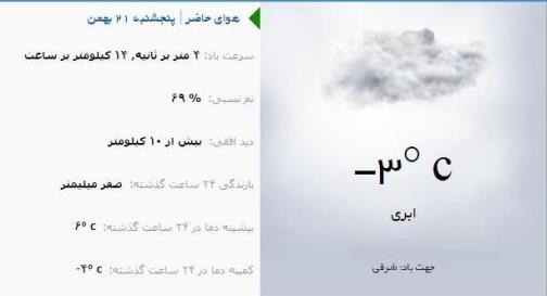 آب و هوا - آذربایجان شرقی 21 بهمن ماه  95