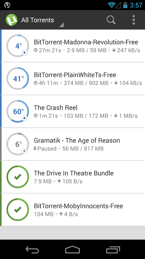 دانلود &micro;Torrent برای اندروید / سریعترین برنامه دانلود فایلهای تورنت