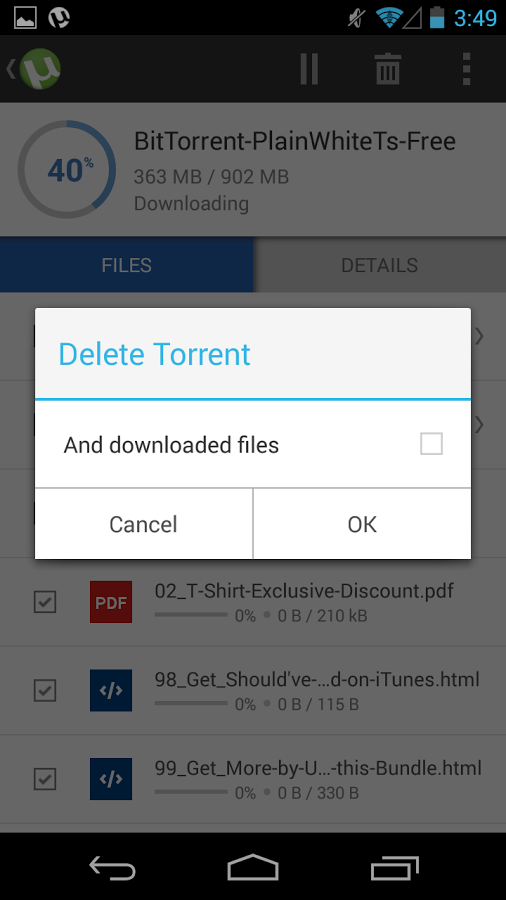 دانلود &micro;Torrent برای اندروید / سریعترین برنامه دانلود فایلهای تورنت