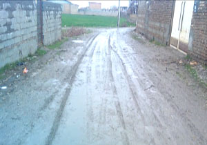 معابر گل‌آلود در روستای قلمی + فیلم و تصاویر