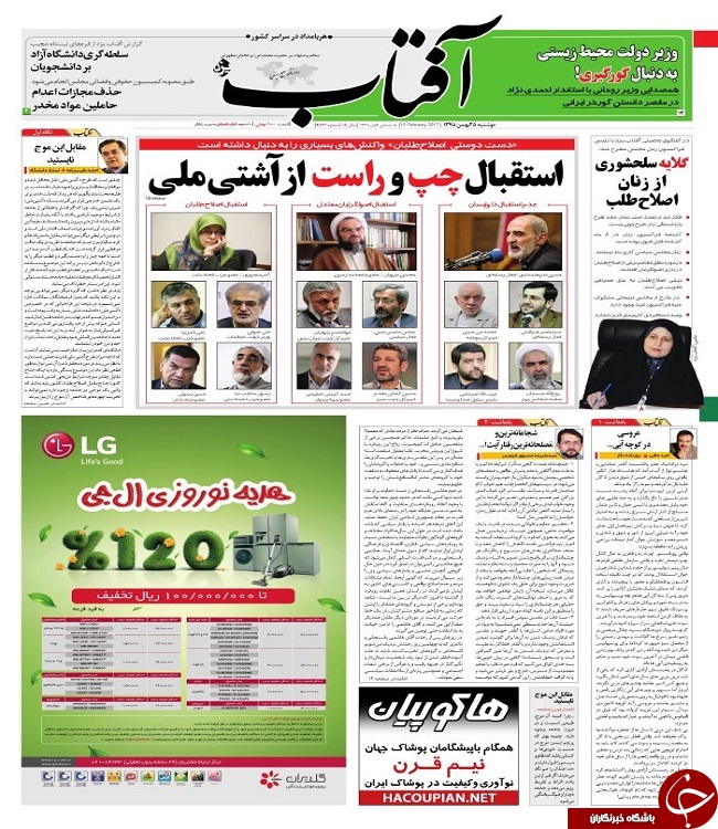 صفحه نخست روزنامه های استان یزد