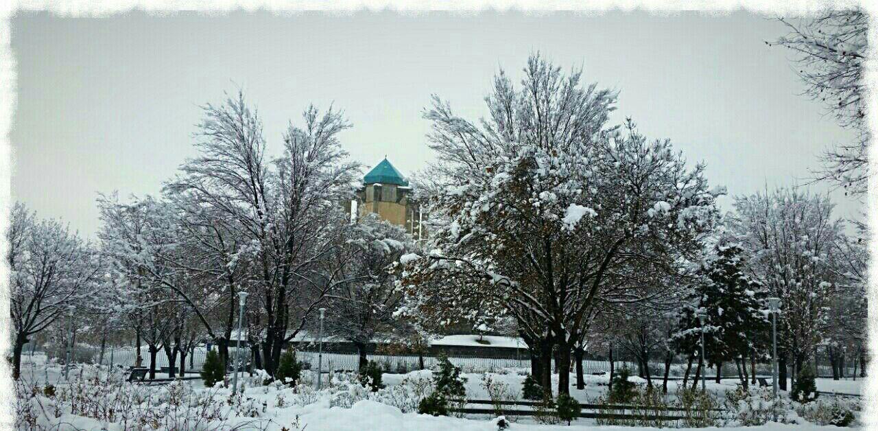 بارش مستمر برف در همدان + تصاویر