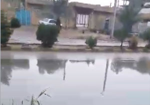 آبگرفتگی در کوی فرهنگیان خوزستان + فیلم