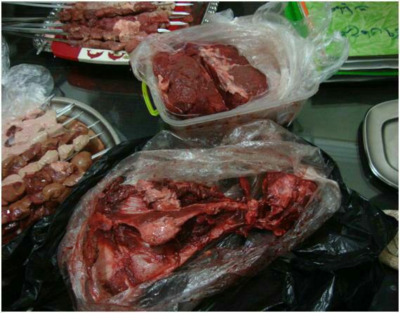 ‍  گوشت گراز در يك كبابی