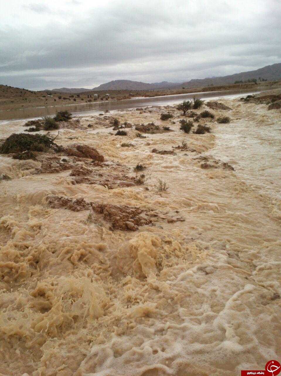 سیل گسترده در روستای «بانوج» + تصاویر